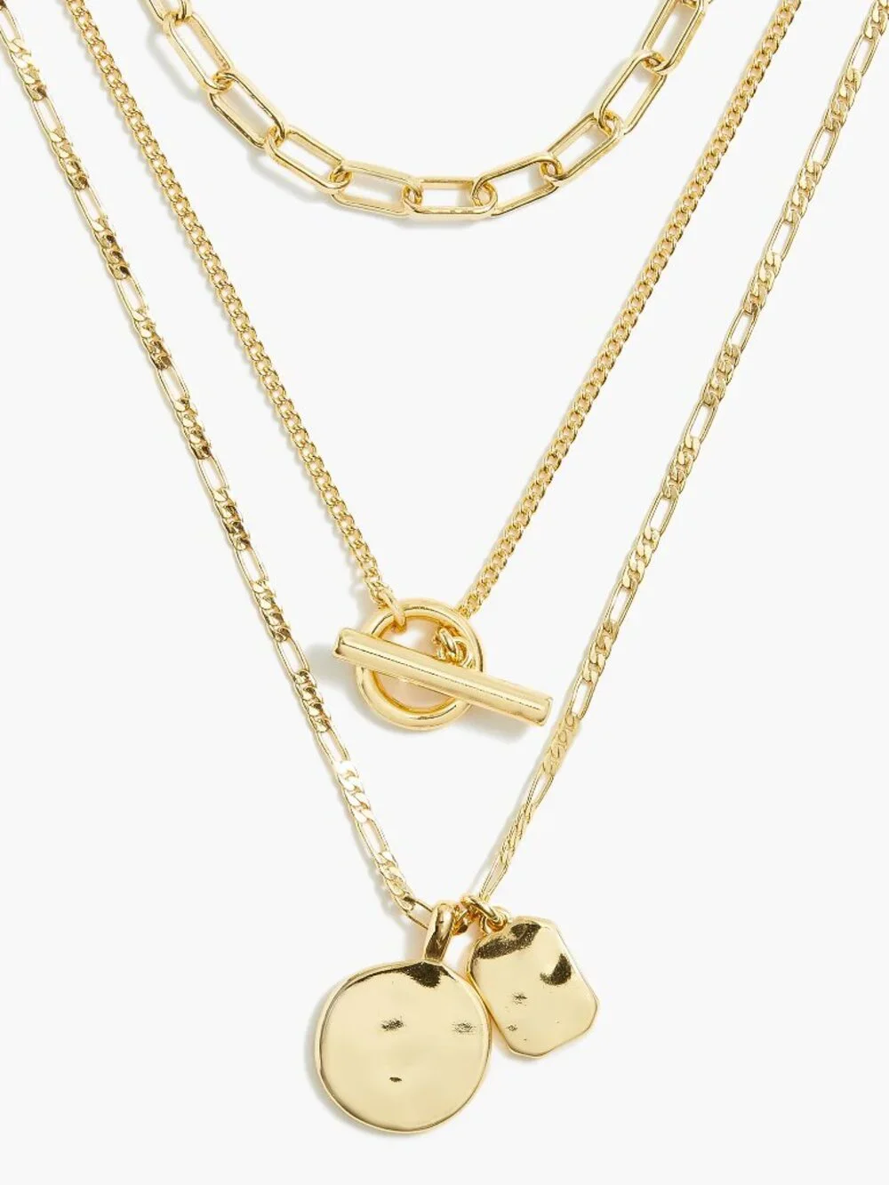 J. Crew Silver Three-Layer Necklace/NWT - Picture 2 of 9